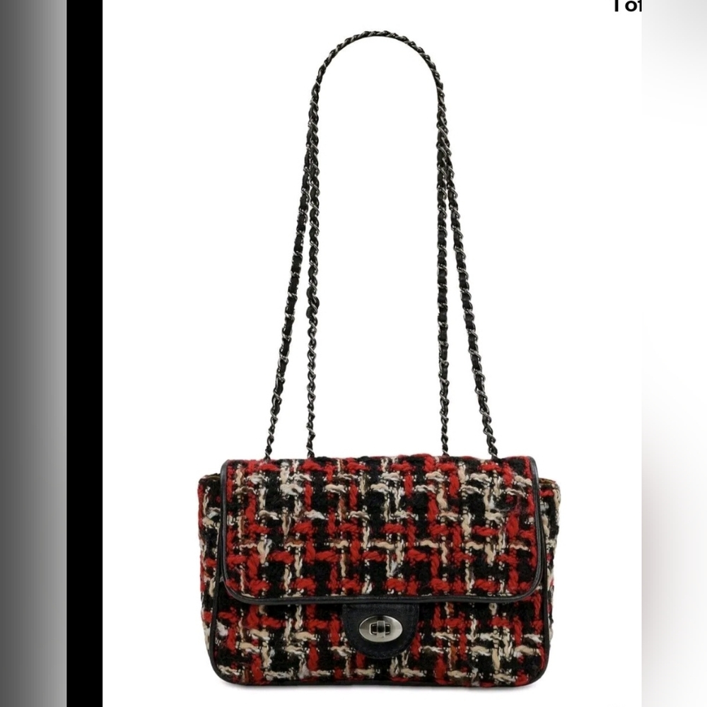 Patricia Nash Lorenza Flap Red Plaid&leather Crossbody/Shoulder Bag NWT